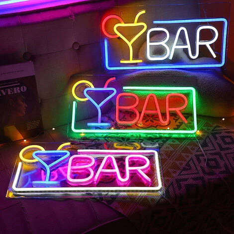 1pc Neon LED Bar Néon Lettre Art Mural Enseigne Lumineuse Jolie Lampe Néon Pour Bar Club Party Deco Cadeau Décoration Fête,4222cm – Image 4