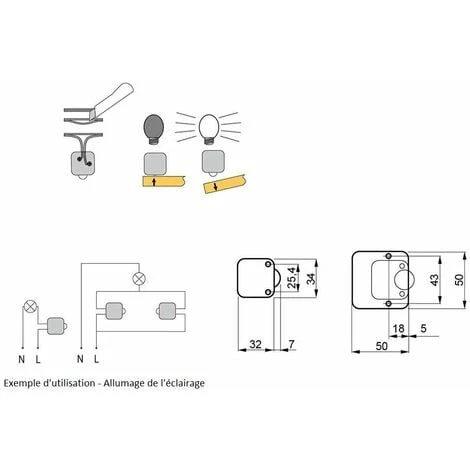 Interrupteur Contacteur De Porte 12V CC 2A 220-240V 50Hz à Visser S'active à L'ouverture Pression Mécanique Charnière Commutateur Placard Armoire Eclairage Automatique Lumière Eclairage, Gris Clair – Image 2
