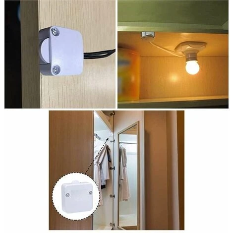 Interrupteur Contacteur De Porte 12V CC 2A 220-240V 50Hz à Visser S'active à L'ouverture Pression Mécanique Charnière Commutateur Placard Armoire Eclairage Automatique Lumière Eclairage, Gris Clair – Image 3