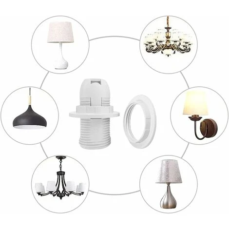 Promotion, 8 Pièces E27 Anneau Réducteur Pour Abat-Jour Plaque Convertisseur D’Adaptateur De Bague D'Abat-Jour – Image 3