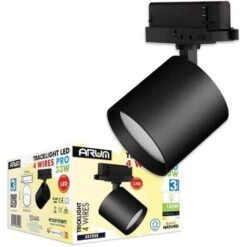 Spot Tracklight Noir 33W Pour Rail 4 Wires Equi 180W 2900Lm Température De Couleur: Blanc Neutre 4000K