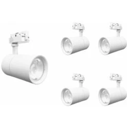 Spot LED Sur Rail 30W 80° Compact Monophasé BLANC (Pack De 5) - Blanc Neutre 4000K - 5500K - SILAMP