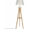 Lampadaire Avec Trépied En Bambou Kalo - Beige - D 46 X H 156 Cm - Livraison Gratuite