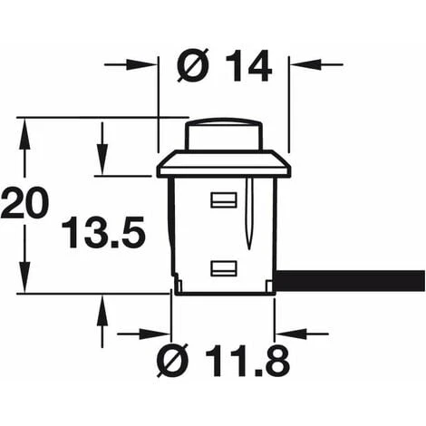 Interrupteur à Poussoir Fonction Marche Arrêt 14 X 20mm Avec Câble D'alimentation 2 Mètres Protection IP20 Plastique Gris à Encastrer Eclairage Lumière Bouton ON OFF Commutateur Maison – Image 2