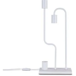 Paco Home Lampadaire Lampe De Table Salon Lampe De Chevet Abat-Jour Bois Moderne Blanc, Lampe De Table 2