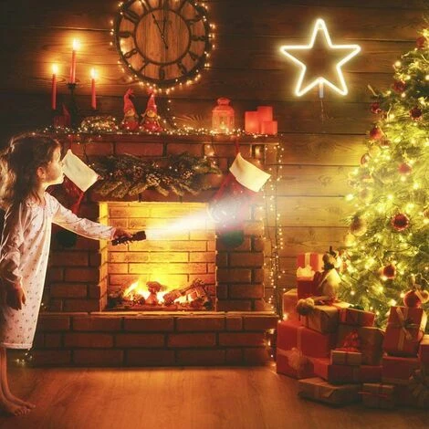 Enseigne Au Néon Décoration Murale Néons Pour Chambre à Coucher Applique Murale à Piles Et Enseigne LED à Commande USB Pour Cadeaux Pour Enfants Maison, Fête, Noël (Étoile Blanc Chaud) CHAM – Image 4