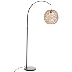 Lampadaire Arc Raahe Naturel Noir H 180 - Atmosphera Créateur D'intérieur