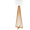 Lampadaire Molu Blanc Et Bois H140cm - Atmosphera Créateur D'intérieur