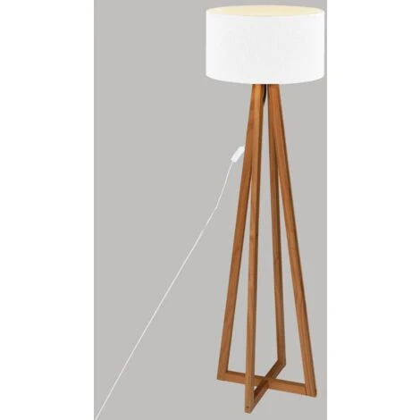 Lampadaire Molu Blanc Et Bois H140cm - Atmosphera Créateur D'intérieur – Image 4