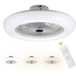 Randaco 80W Ventilateur De Plafond Ventilateur Lampe Ventilateur LED Refroidisseur Sommeil Moderne Calme