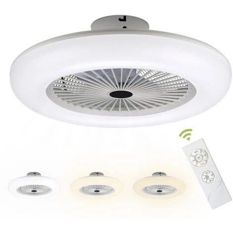 Randaco 80W Ventilateur De Plafond Ventilateur Lampe Ventilateur LED Refroidisseur Sommeil Moderne Calme