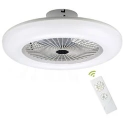 Télécommande De Ventilateur De Plafond 80 W Silencieuse Avec Minuterie De Veille Lumineuse LED Blanche