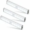 Lot De 3 Lampes 10 LED, Sans Fil, Rechargeable Par USB, Aimanté, Détecteur De Mouvement, 2 Modes D’Éclairage, Portable. Lumière De Placard, Baladeuse De Secours, Veilleuse Enfant, Appoint … [Cl