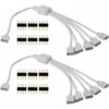 LED Strip Connector Y Splitter, 4 Broches 1 à 5 Ports LED RGB Splitter Pour RGB5050 RGB3528 Rgb2835 Bande Lumière (2 \/ Pack)