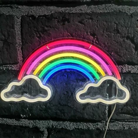 Acrylique Neon Light Backboard Arc-en-ciel Nuage Forme Mural Flexible Lumière (1 Pièce 4020cm) – Image 2