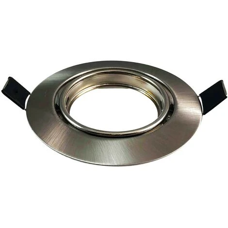 EUROPALAMP Lot De 10 Collerettes Supports Encastrables Orientables Spot LED Rond Alu Brossé - Diametre 90mm - Trou De Perçage 65mm – Image 2