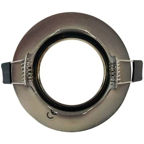 EUROPALAMP Lot De 10 Collerettes Supports Encastrables Orientables Spot LED Rond Alu Brossé - Diametre 90mm - Trou De Perçage 65mm – Image 4