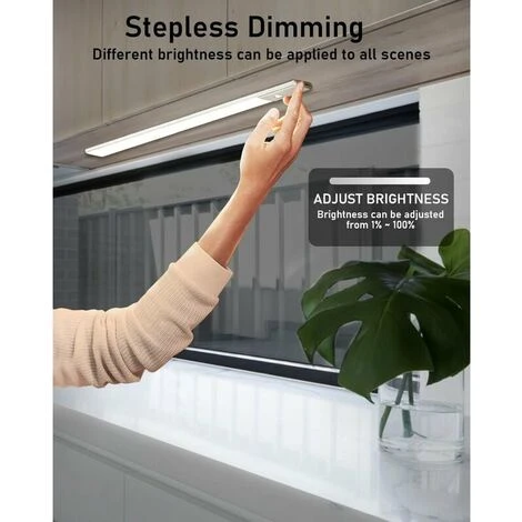 Reglette LED Cuisine Sous Meuble Rechargeable USB, 2500mAh 40cm Dimmable Lampe Placard Detecteur De Mouvement Barre LED Sans Fil Rechargeable Lumiere Capteur PIR A Pile Pour Escalier Interieur – Image 5
