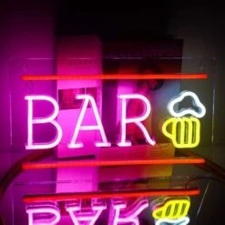 Bière Enseigne Au Néon BAR Lettre Neon Sign 3D Art LED Néon Applique