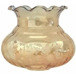 SEVILLA AMBRE Abat-jour En Verre 15x15cm Avec Embouchure 5cm