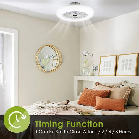 Ventilateur De Plafond 80W Refroidisseur De Lumière Moderne Avec Luminaire LED éclairé Ventilateur Résidentiel – Image 2