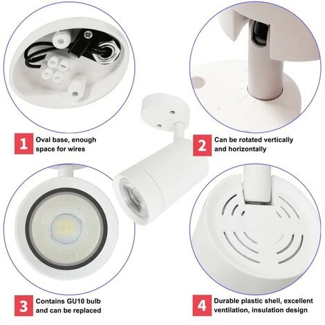 Spot Orientable Pour Ampoule GU10 S Noir â Image 2