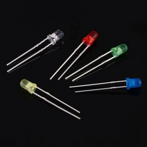 Accessoire Pour Ruban LED (connecteur, Contrôleur, Amplificateur) Diode électroluminescente,Assortment Diodes Kit DIY 500pcs 3mm LED Lumière Blanc Jaune Rouge Bleu Vert – Image 5