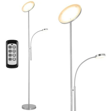 Lampadaire LED Tactile 36W 2000Lm 2 Lumières Dimmable + Télécommande