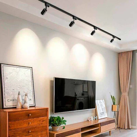 Rail Triphasé De 200 Cm Saillie / Suspendu Noir – Image 2