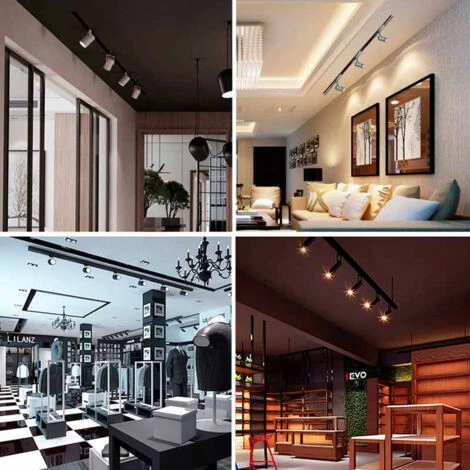 Rail Triphasé De 200 Cm Saillie / Suspendu Noir – Image 3