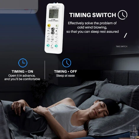 Universel 1000 En 1 LCD Faible Consommation D'éNergie K-1028E ContrôLeur De TéLéCommande De Climatisation Une / C – Image 3