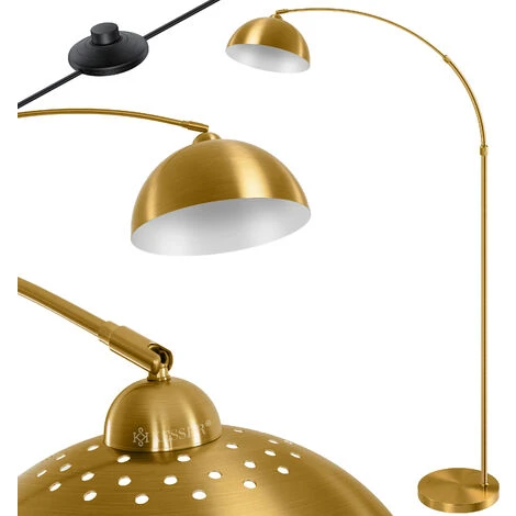 KESSER® Lampe à Arc Avec Pied En Marbre Stable Hauteur Réglable 146-220 cm Blanc - Interrupteur à Pied - Lampadaire Lampadaire Lampe à Arc Lampadaire à Arc Lampadaire Sur Pied Lounge RETRO Design Blan