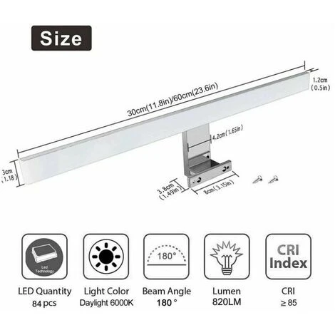 Feu Avant Miroir LED 6W300mm Lumière Blanche – Image 2