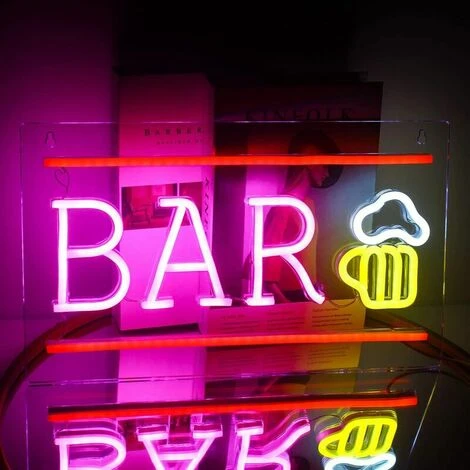 Bière Enseigne Au Néon BAR Lettre Neon Sign 3D Art LED Néon Applique