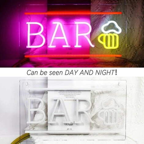 Bière Enseigne Au Néon BAR Lettre Neon Sign 3D Art LED Néon Applique – Image 3