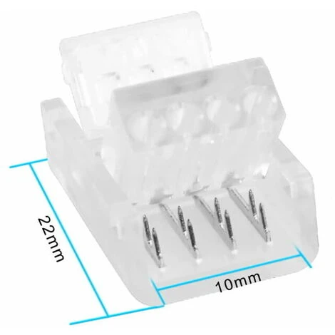 Pack De 10 Connecteurs LED 10mm à 4 Broches Pour Bandes De LED Pour Bandes De LED RGB 10mm 5050 3528 (Connexion Des Bandes LED Et Des Câbles) – Image 2